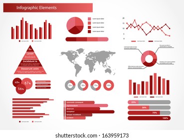Infographics set vector illustration. World Map and Information Graphics 