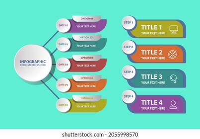 Infografía. Conjunto de plantillas vectoriales para presentaciones empresariales.