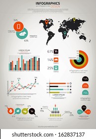 Infographics set. World Map and Graphics. Vector