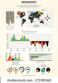 Infographics set. World Map and Information Graphics. Vector