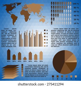 Infographics Set Of World Map And Information Graphics.Vector Illustration
