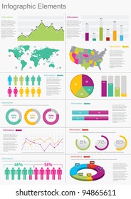 infographics set. World Map and Information Graphics