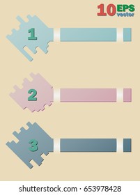 Infographics of several multi-colored plastic plates. Vector illustration