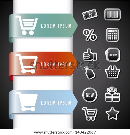 infographics shopping over blac background vector illustration