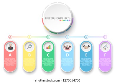 Infographics. Six options. Vector abstract illustration.