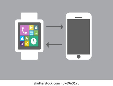 Infographics with smart phone and watch flat