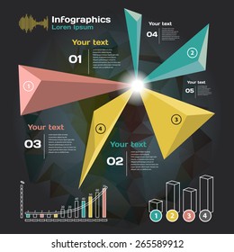 infographics with sound waves on a dark background