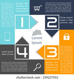 Infographics Square with Arrows Abstract Options Four Choices EPS10 named layers 