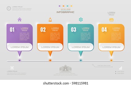 Infographics square design template with icons, process diagram, Vector eps10 illustration