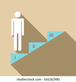 Infographics stair step icon. Flat illustration of infographics stair step vector icon for web design