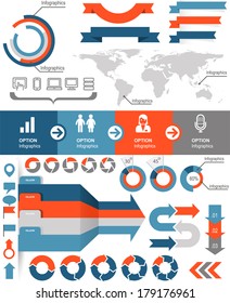 Infographics and statistic elements and icons