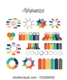 infographics and statistics colorful set icons graph vector illustration