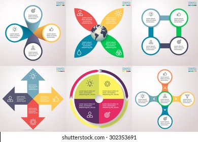 Infographics step by step. Abstract element of chart, graph, diagram with 4 options, parts, processes, directions. Vector template for presentation and training.
