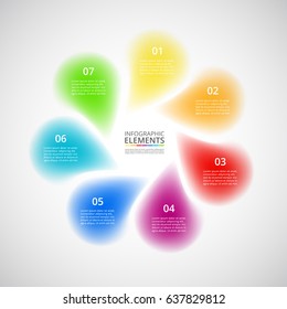 Infographics step by step. Blur abstract element of chart, graph, diagram with 7 steps, options, parts, processes. Vector business template for presentation and training.