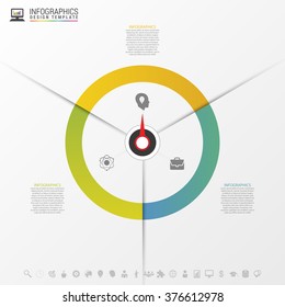 Infographics step by step with pointer. Business concept. Vector illustration