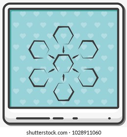 Infographics step by step with radial structure flat vector icon.