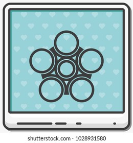 Infographics step by step with radial structure flat vector icon.