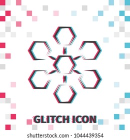 Infographics step by step with radial structure  glitch effect vector icon.