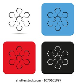 Infographics step by step with radial structure flat vector icon.
