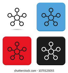 Infographics step by step with radial structure flat vector icon.