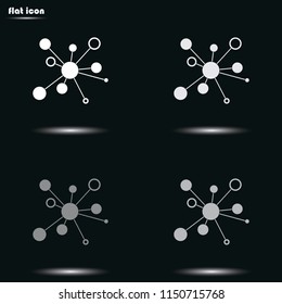 Infographics step by step with radial structure flat grayscale vector icon.