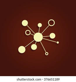 Infographics step by step with radial structure. Flat icon.