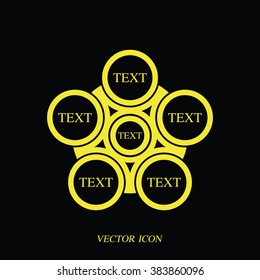 Infographics step by step with radial structure. Flat illustration.