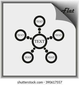 Infographics step by step with radial structure. Flat icon.