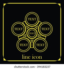 Infographics step by step with radial structure. Flat illustration.