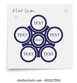Infographics step by step with radial structure. Flat illustration.