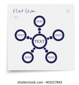 Infographics step by step with radial structure. Flat icon.