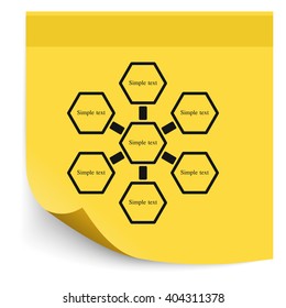 Infographics step by step with radial structure.