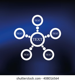 Infographics step by step with radial structure. Flat icon.