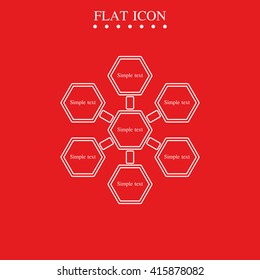 Infographics step by step with radial structure.