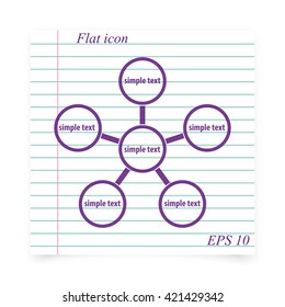 Infographics step by step with radial structure.