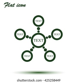 Infographics step by step with radial structure. Flat icon.