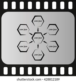 Infographics step by step with radial structure. Flat illustration.