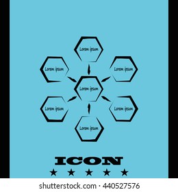 Infographics step by step with radial structure. Flat illustration.