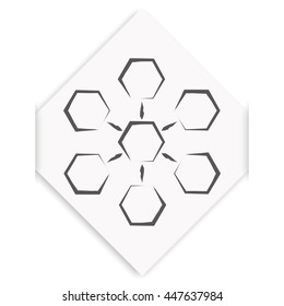 Infographics step by step with radial structure. Flat illustration.