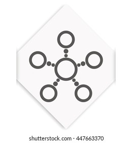 Infographics step by step with radial structure. Flat icon.