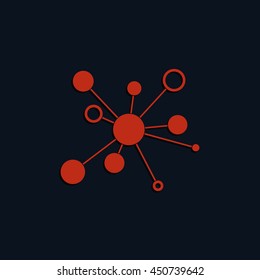 Infographics step by step with radial structure. Flat icon.