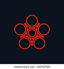 Infographics step by step with radial structure. Flat illustration.