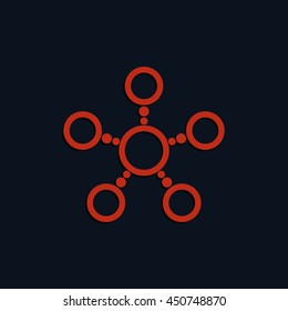Infographics step by step with radial structure. Flat icon.