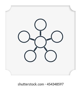 Infographics step by step with radial structure.