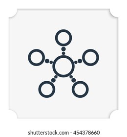 Infographics step by step with radial structure. Flat icon.