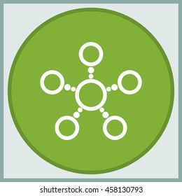 Infographics step by step with radial structure. Flat icon.