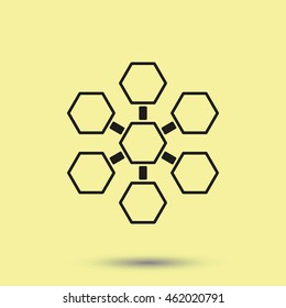 Infographics step by step with radial structure.