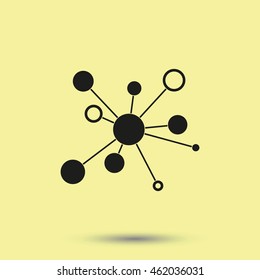 Infographics step by step with radial structure. Flat icon.