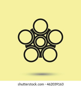 Infographics step by step with radial structure. Flat illustration.
