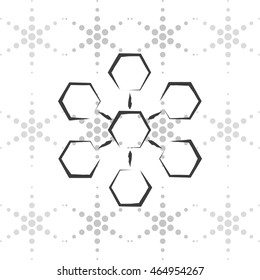 Infographics step by step with radial structure. Flat illustration.